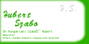 hubert szabo business card